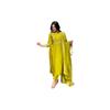 GoSriKi Women' Silk Blend Straight Embroidered Kurta with Pant & Dupatta (Deluxe GREENVKS01GS_L_Green_Large)