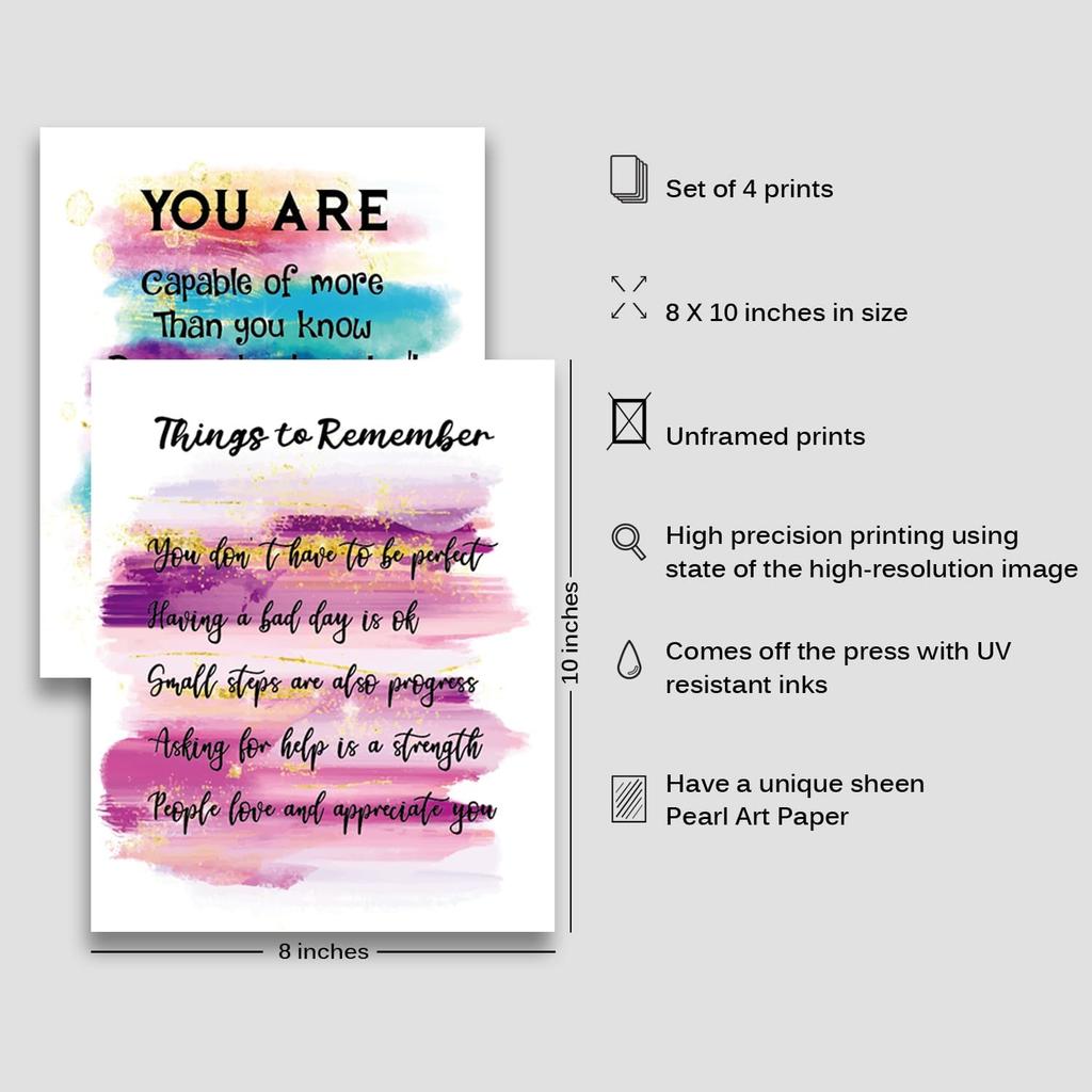 Pirational Positive Quotes Wall Decor Posters, Encouragement Gifts For Women Teens Girls Daughter, Affirmations Motivational Wall Art Prints For