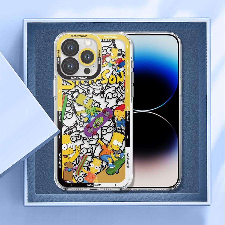 Simpson Fun Family Case for Apple iPhone 16e 17 Air XS XR 13 12 11 17 Pro Max 7 8 SE 15 14 16 Plus Soft Cover