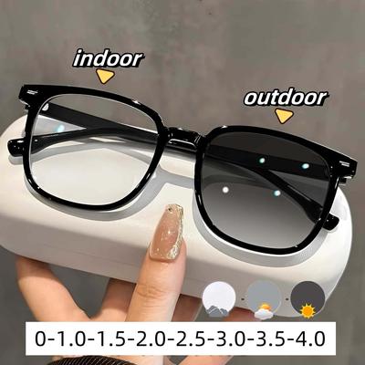 Fashion Square Farbwechsel Minus Sonnenbrille Unisex Frauen Männer Korrekturgläser Myopie Brillen Fertige Photochrome Brille