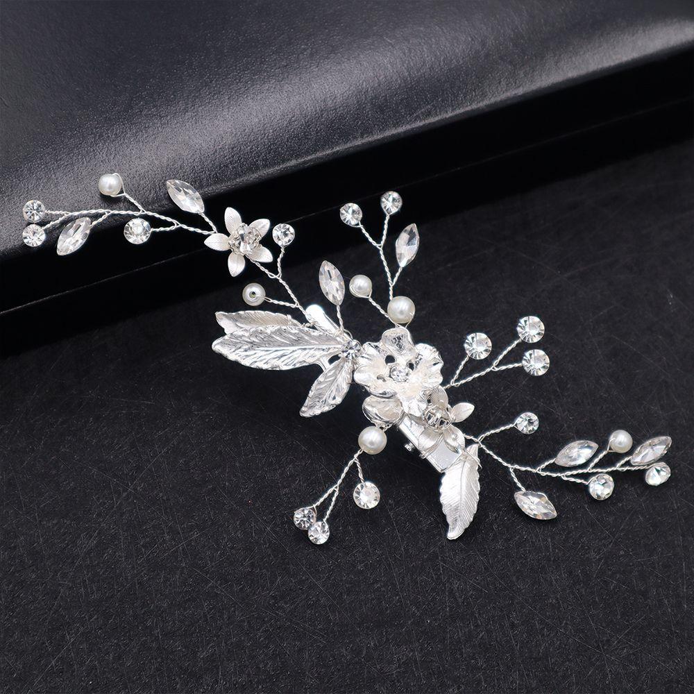 Accessories Hairpin Ornaments Bride Headwear Crystal Hair Clip for Bridal Alloy Flower Hair Pins