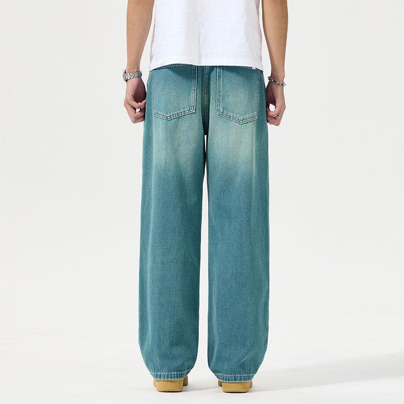 New Spring Style Men's Jeans Loose Straight Wide-leg Pants