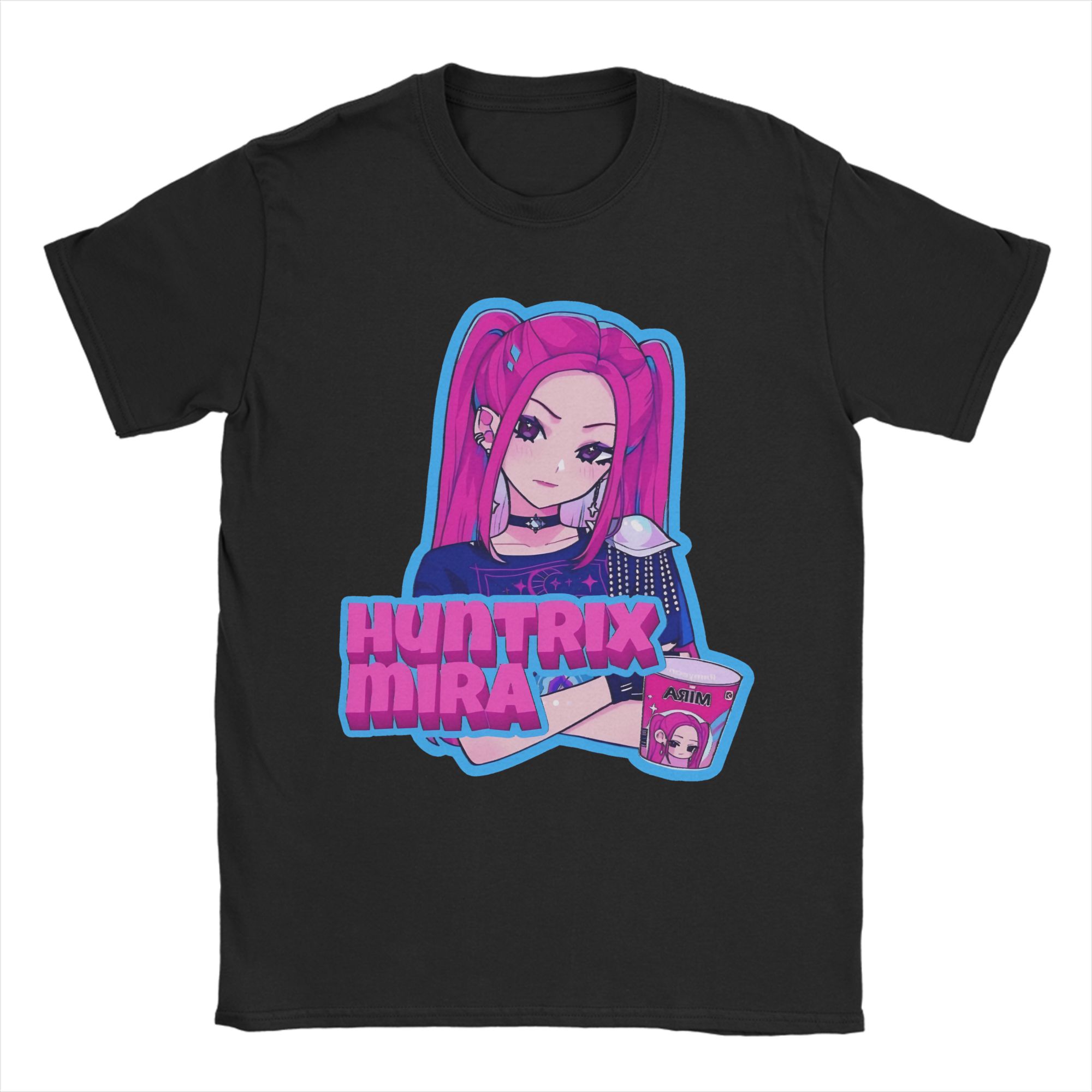 Lustiges HUNTRIX KPOP DEMON HUNTER MIRA T-Shirt Herren Rundhals Baumwoll T-Shirts Kurzarm Tees Druck Kleidung S