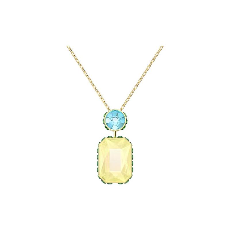 Swarovski Chroma Orbita Octagon Cut Gold Plated Necklace Women s 5640256