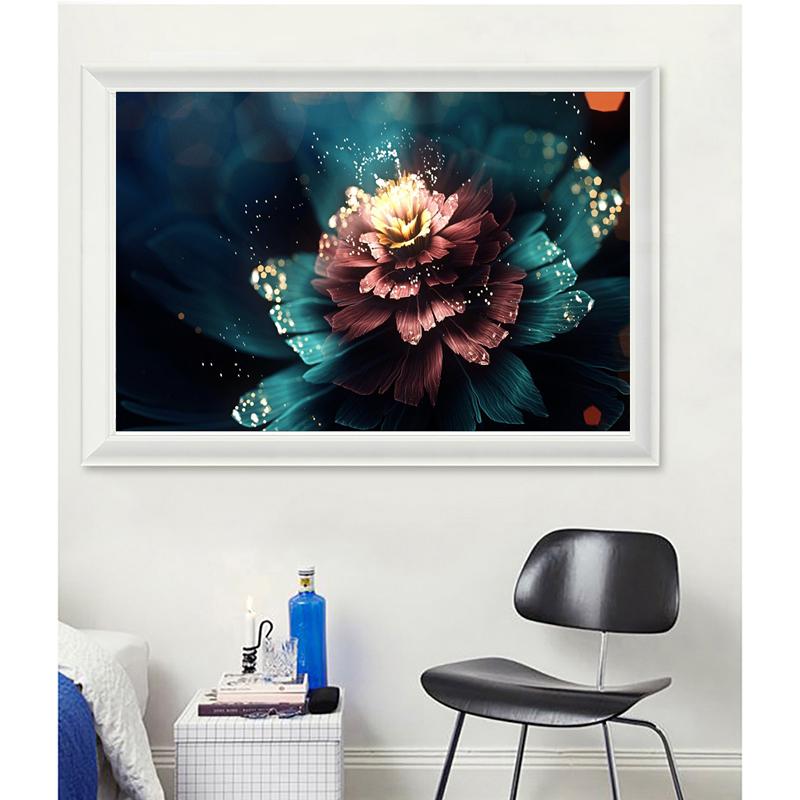 Diamond Embroidery Patterns Flower Round 5D DIY Diamond Painting Living Room Home Decor Needlework