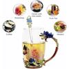 Handmade Enamel Tea Cup Crystal Cup Milk Lemon Flower Tea Cup High-end Wine Cup Set Gift Cup