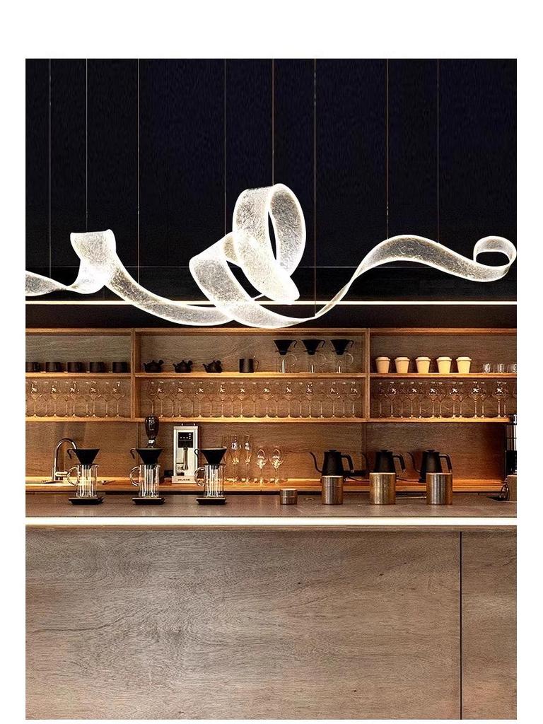 Modern Luxury Designer Long Strip Chandelier for Hotel Lobby or Restaurant Reception