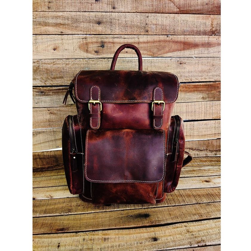 Rucsac din piele, rucsac din piele lucrat manual, rucsac personalizat din piele pentru laptop, rucsac de trekking din piele, geantă de drumeție din piele bărbați femei