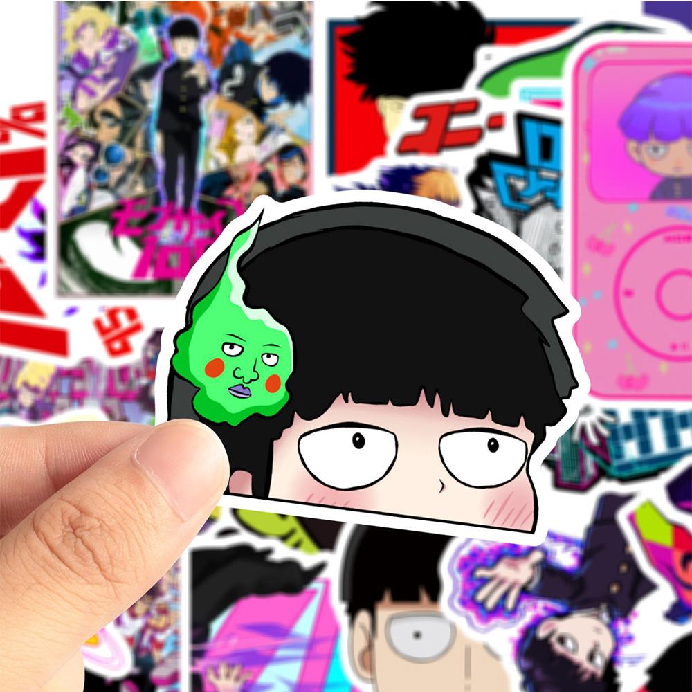 10/30/50pcs Classic Mob Psycho 100 Stickers Anime Cartoon Decoration Decal DIY Skateboard Phone Helmet Car Cool Graffiti Sticker