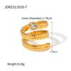Stainless Steel Zirconia Open Ring, High-end Finger Ring, Titanium Steel Hand Accessory