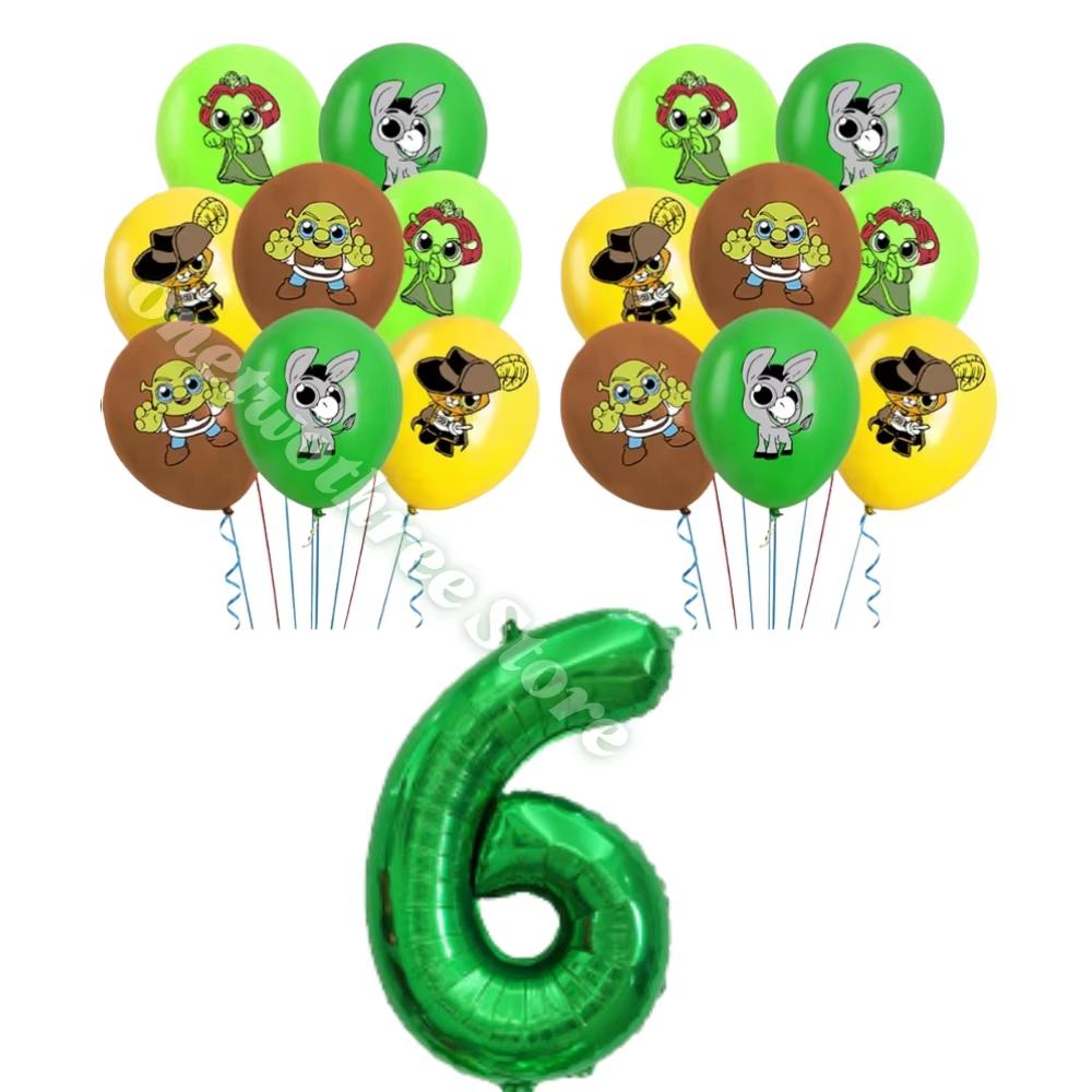 Monster Shrek Birthday Party Decoration Prince Donkey Green Princess Balloons Cup Plate For Kids Baby Shower Party Favor Gifts
