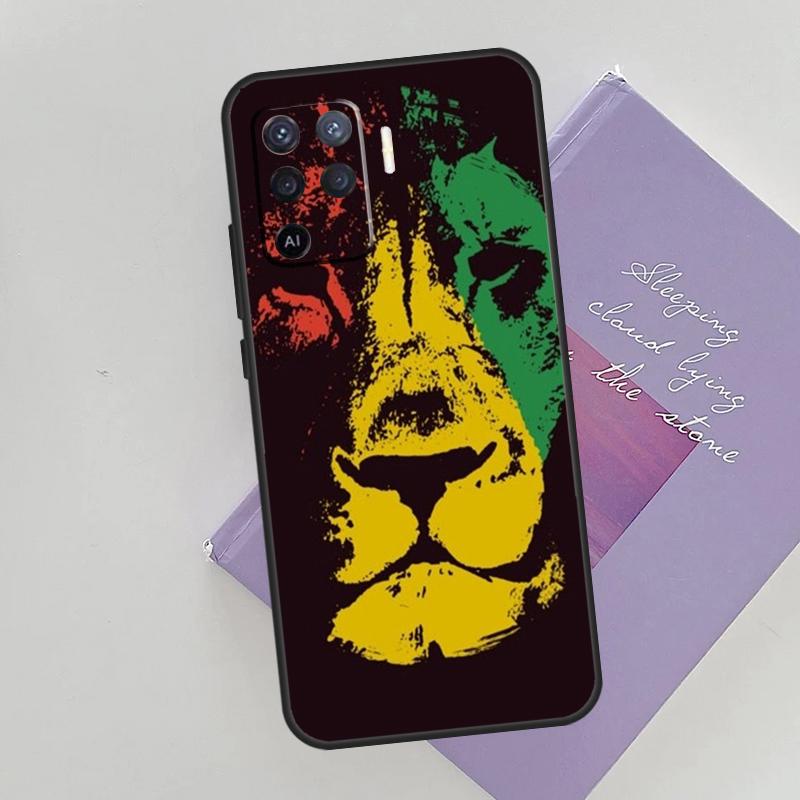 Bob Marley Rasta Lion Phone Case For Oppo A54 A74 A94 A15 A16 A17 A52 A72 A76 A96 A57 A58 A78 A98 A53S Cover Case