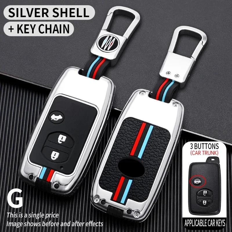 Car Key Case Fob Cover Shell Keychain Accessories for Toyota Land Cruiser LC200 Prado 150 Camry Prius Crown