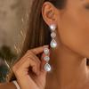 Hot-selling Water Drop Long Earrings, High-end Simple Earrings, Diamond-encrusted Light Luxury Wedding Bridal Earrings