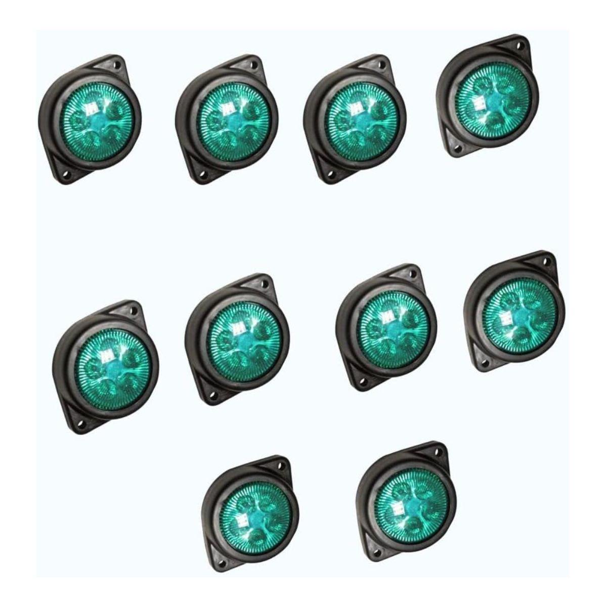 

LED Outline Side Marker Lights 24V Waterproof Clearance Lamp Green for Truck Trailer Bus Commercial Vehicles (Pack of 10) зелёный