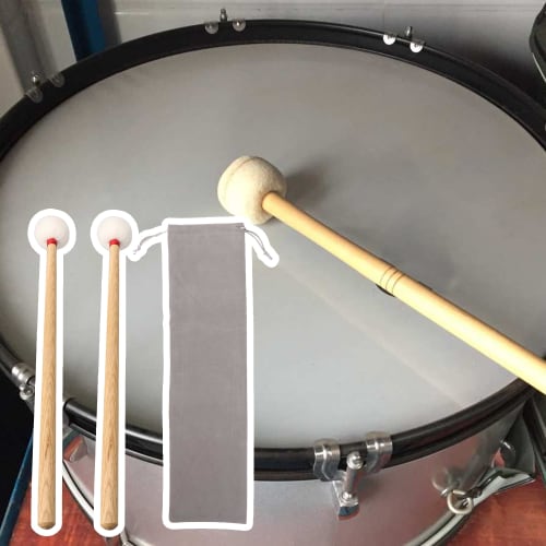Yibuy Timpani Mallet, Medium Hard, Clear Tone, Cork Core, 35mm, Wood & Velvet