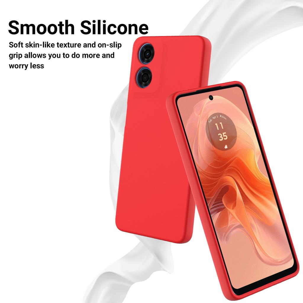 For Motorola Moto E14 4G Case with Hand Strap Liquid Silicone Phone Cover