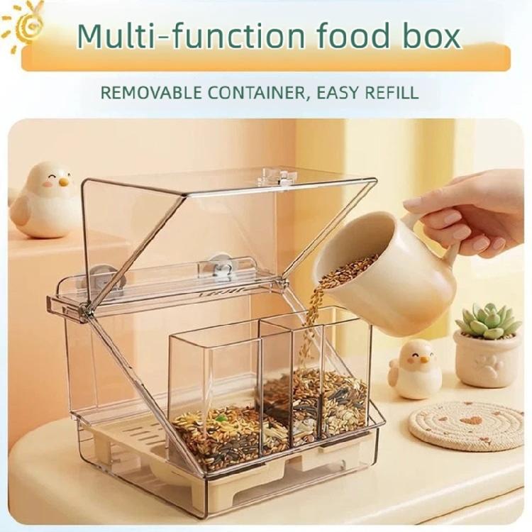 Routine Indoor Bird Feeder Bath Box with Cage Mounted Form, Viewable Housing and Service Tray for Pet Birds Indoors