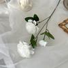 Nep Zijde Pioenroos Kunstbloem voor Vaas 25" Nep Pioenroos Takken met 2 Bloemen En 1 Knop voor Doe-het-zelf Bruidsboeket Bruidsdouche Huis Tafel