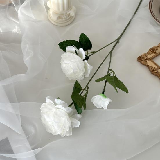 Nep Zijde Pioenroos Kunstbloem voor Vaas 25" Nep Pioenroos Takken met 2 Bloemen En 1 Knop voor Doe-het-zelf Bruidsboeket Bruidsdouche Huis Tafel