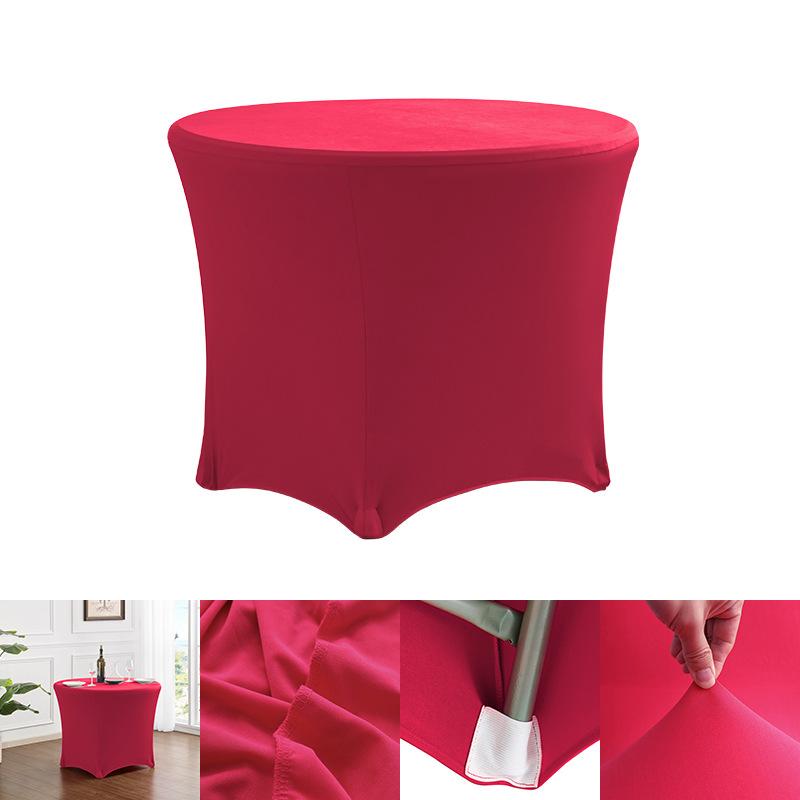 

4/5/6FT Modern Stretch Table Cover round Spandex Fitted Elastic Tablecloth for Wedding Birthday Party Holiday Hotel Decoration 4FT 122cm