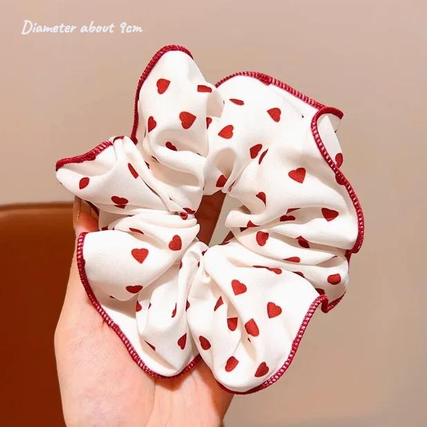 1pcs New Red Luxury Sweet Polka Dot Ponytail Hairband with Bun Hair Tie for Cute Bun Hairstyles - Premium Hair Accessories