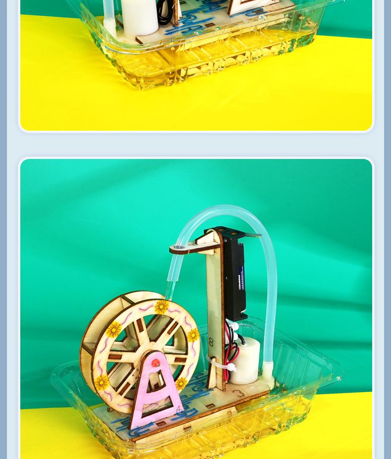 Wasserrad-Technik: Doppelt verwendbares elektrisches und manuelles STEM-Kit für wissenschaftliche Experimente für Kinder