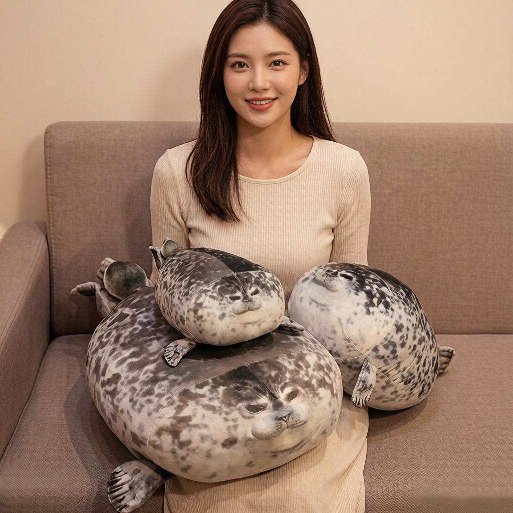 Favorite Toy Unisex Grey New 30/40/80Cm Giant Seal Lifelike Sea Lion Aquatic Animal Soft Stuffed Doll Hot Ins Plushie Gift