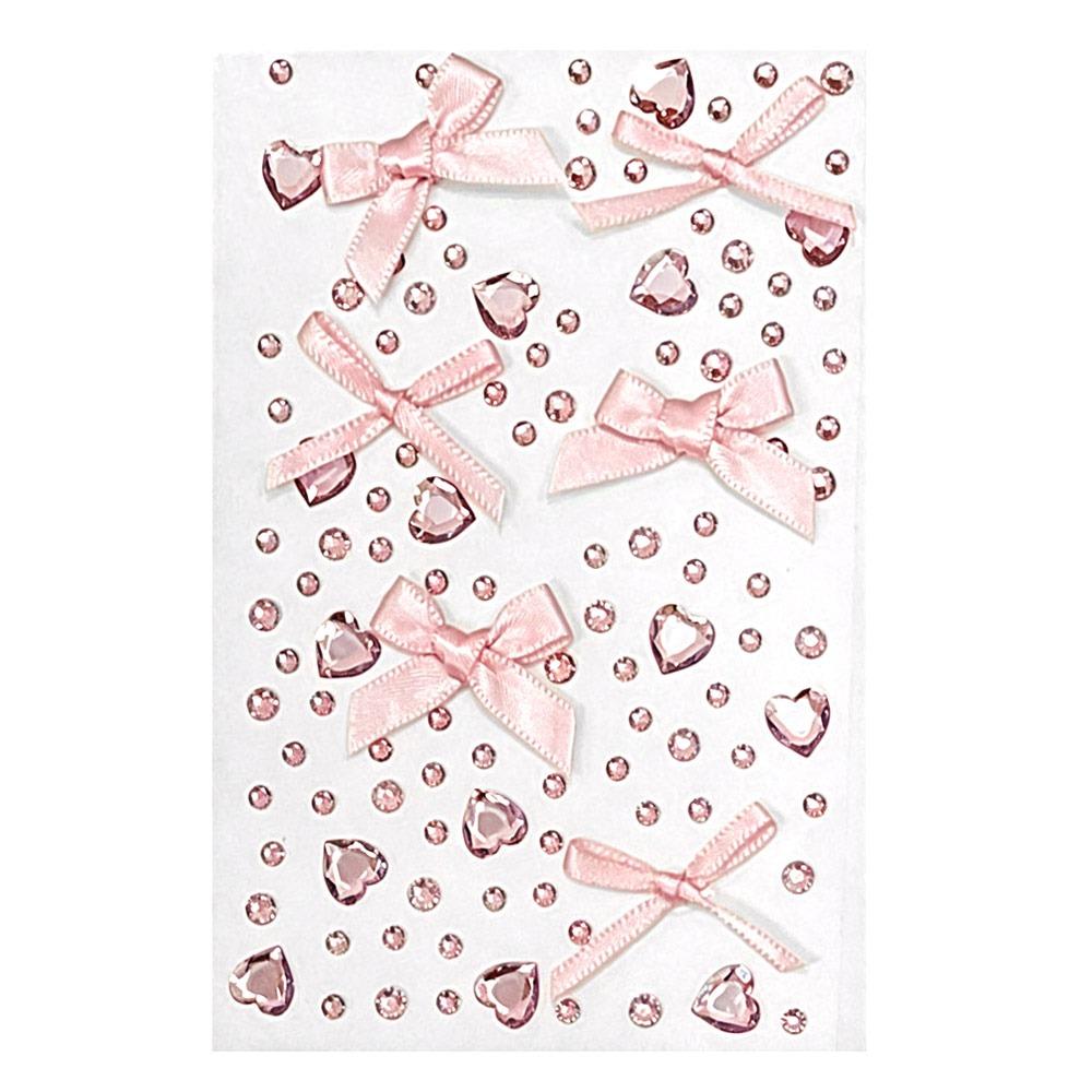 

Waterproof Sparkling Face Gem Sticker Shiny Glitter 3D Crystal Stickers Sparkly DIY Face Decoration Bowknot Photocard Sticker розовый