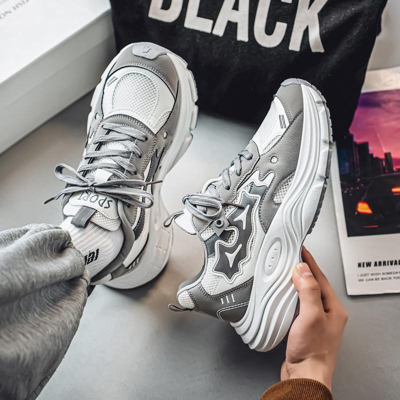 Men's Shoes 2025 New Spring Trend Versatile Thick-soled Wear-resistant Student Sports and Leisure Shoes Men's Breathable Dad Shoes