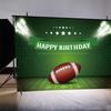 Ssailue Decor Football Party Decorations, 5x3 Ft Vinyl Banner with Football Theme for Birthday Parties, Green