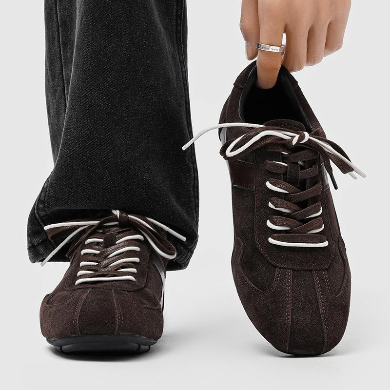 

Коричневые Зимние Повседневные Кроссовки на Шнуровке Мужские Немецкий Стиль Тренировочные Для Поездок на Работу Британский Стиль Дерби Универсальная Обувь 41 коричневый