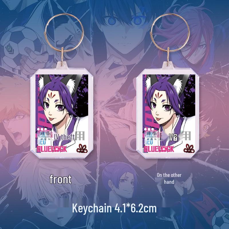 Blue Lock Mikage Reo Keychain & Postcard Set: Cute Anime Stationery Gift