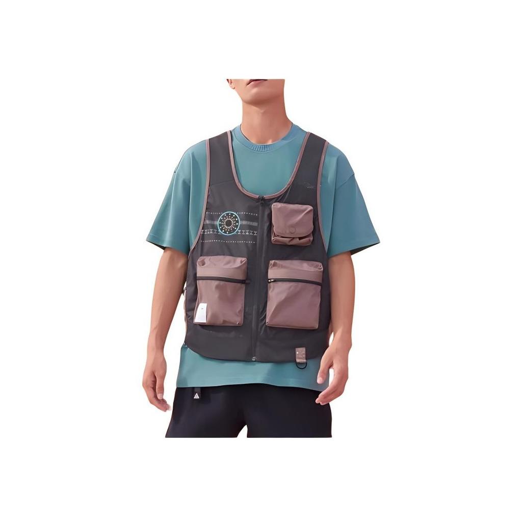 Nike NAI-KE Series Sportswear Color Block Outdoor Casual Sports Vest With Front Pocket Men Vests Dark-Smoke-Grey HF0816-070