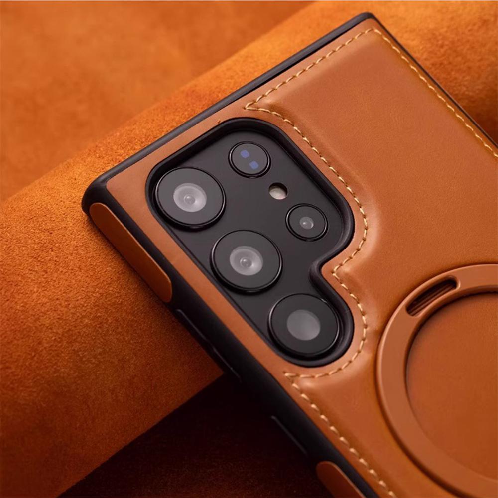 Επιχειρηματική Ρετρό Δερμάτινη Θήκη Μαγνητική Θήκη Για Samsung Galaxy S25 S24 Ultra S23 S22 Plus A15 Ασύρματη Φόρτιση Αντικραδασμική Κάλυψη