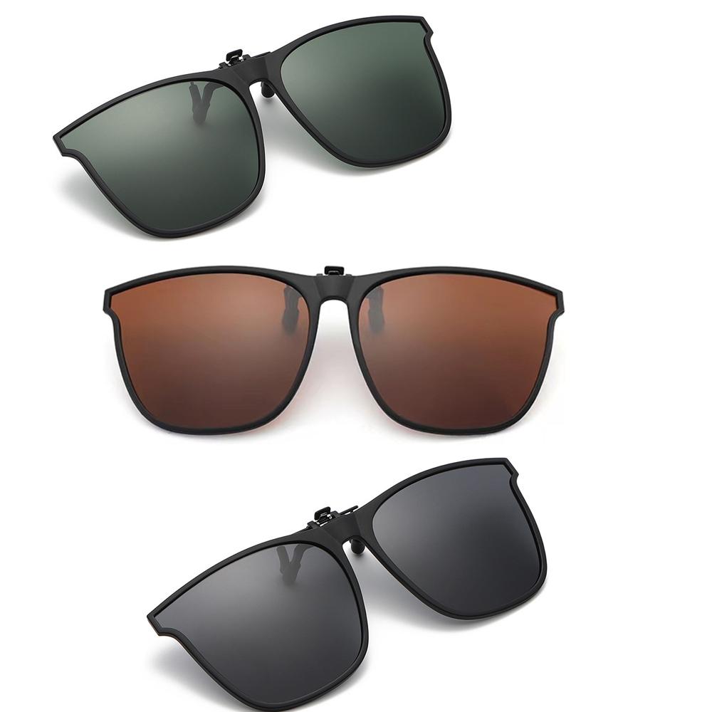 Polarized Clip On Sunglasses Men Women Photochromic Car Driver Goggles Night Vision Glasses Anti Glare Vintage Square Glasses