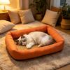 Summer Pet Cooling Bed Woven Cooling Mat Cat Bed Breathable Cooling Dog Bed with Raised Edges Anti-Slip Bottom for Small Dogs Cats