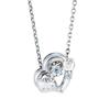 Hello Kitty Dancing Stone Necklace 40cm Sanrio Characters Silver 925 Surgical Stainless Steel Cubic Zirconia Heart Apple Swinging Anniversary Birthday