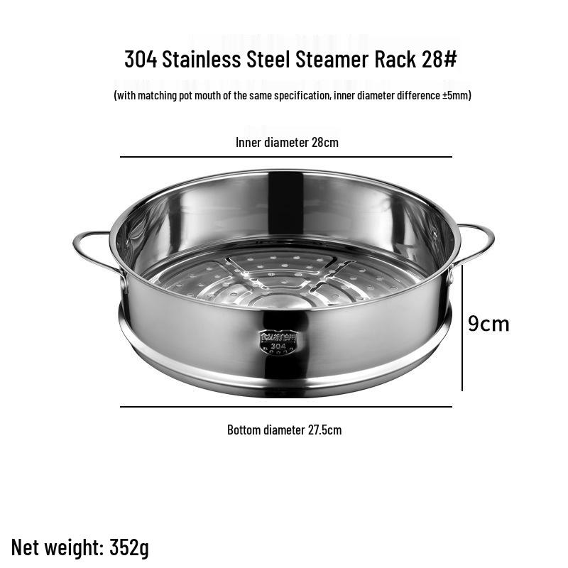 304 Stainless Steel Stackable Steamer Basket with Double-ear Handles