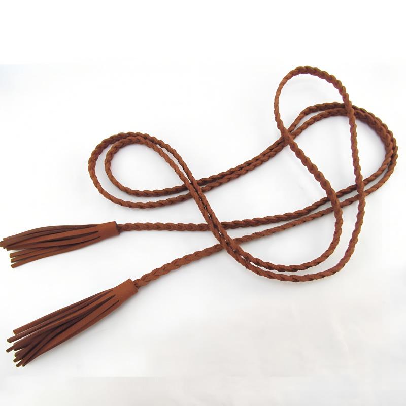 Curea de designer din piele cu ciucuri