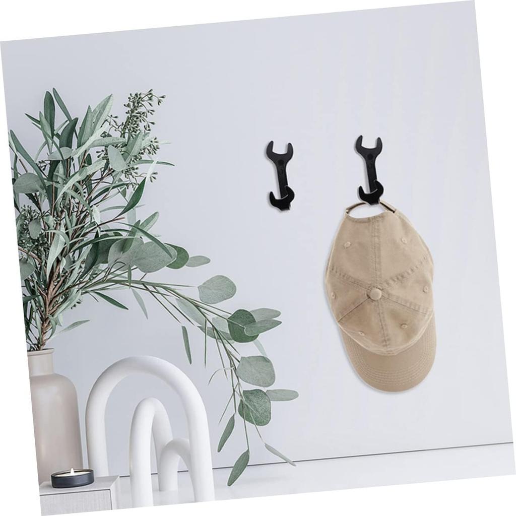 ABOOFAN 2pcs Wrench Coat Hanger Wall Hook Wrench Shape Iron Hanger Storage Hook Smooth Sturdy for Home Dec