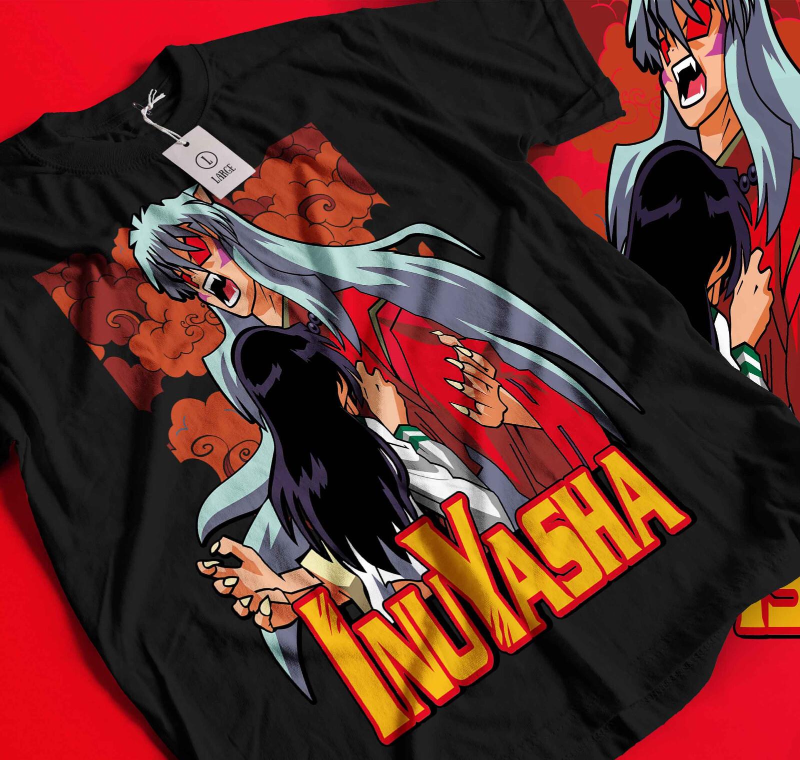 Inuyasha Sesshomaru T-Shirt Mens Womens Tees Top Red Moon Inu Yasha Kawaii Anime Tee Shirt Horor 300 XL