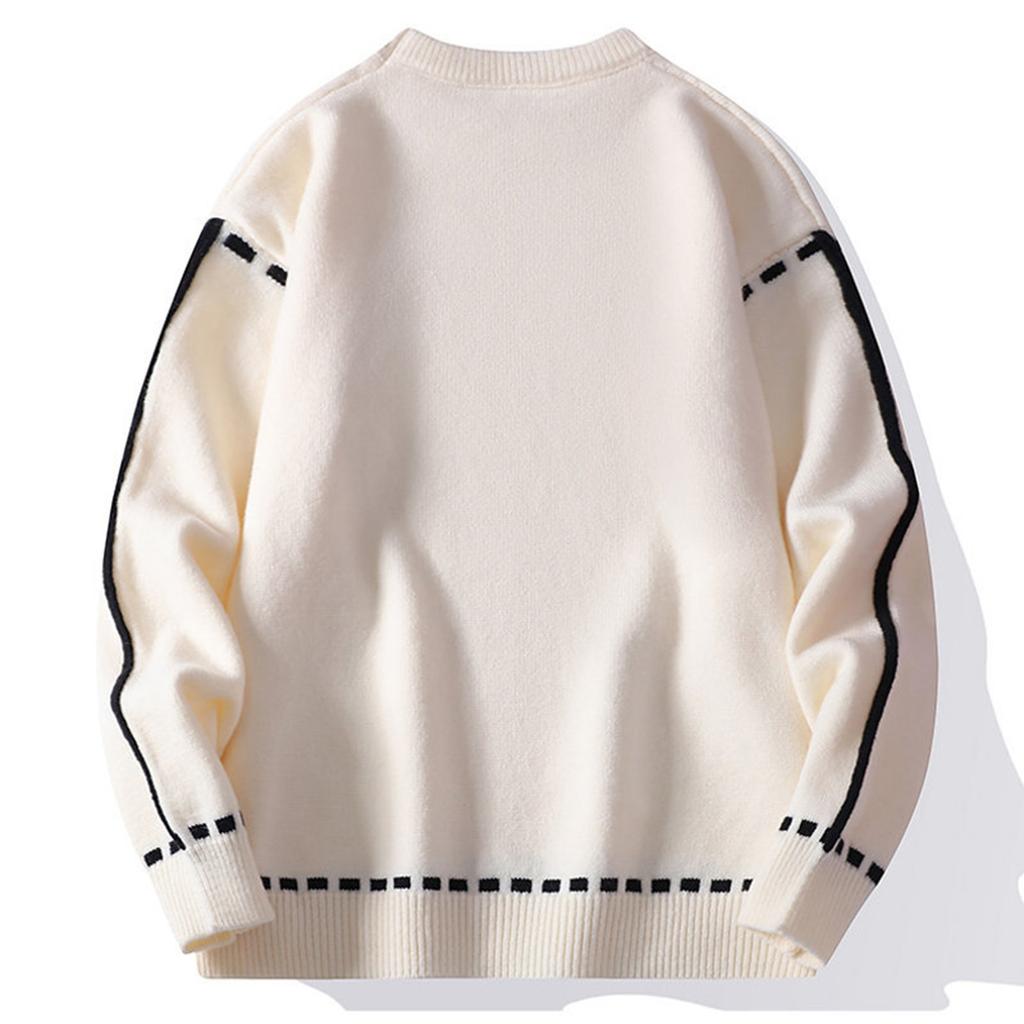 Men's  Fashion  Knitting  Pullover  Long Sleeves  Loose  Round Neck  Sweater