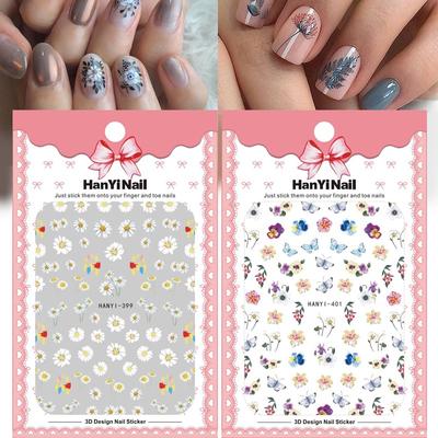 Daisy Flower Butterfly Thin Self-Adhesive Nail Stickers Decals Nail Design Nail Art Decoration