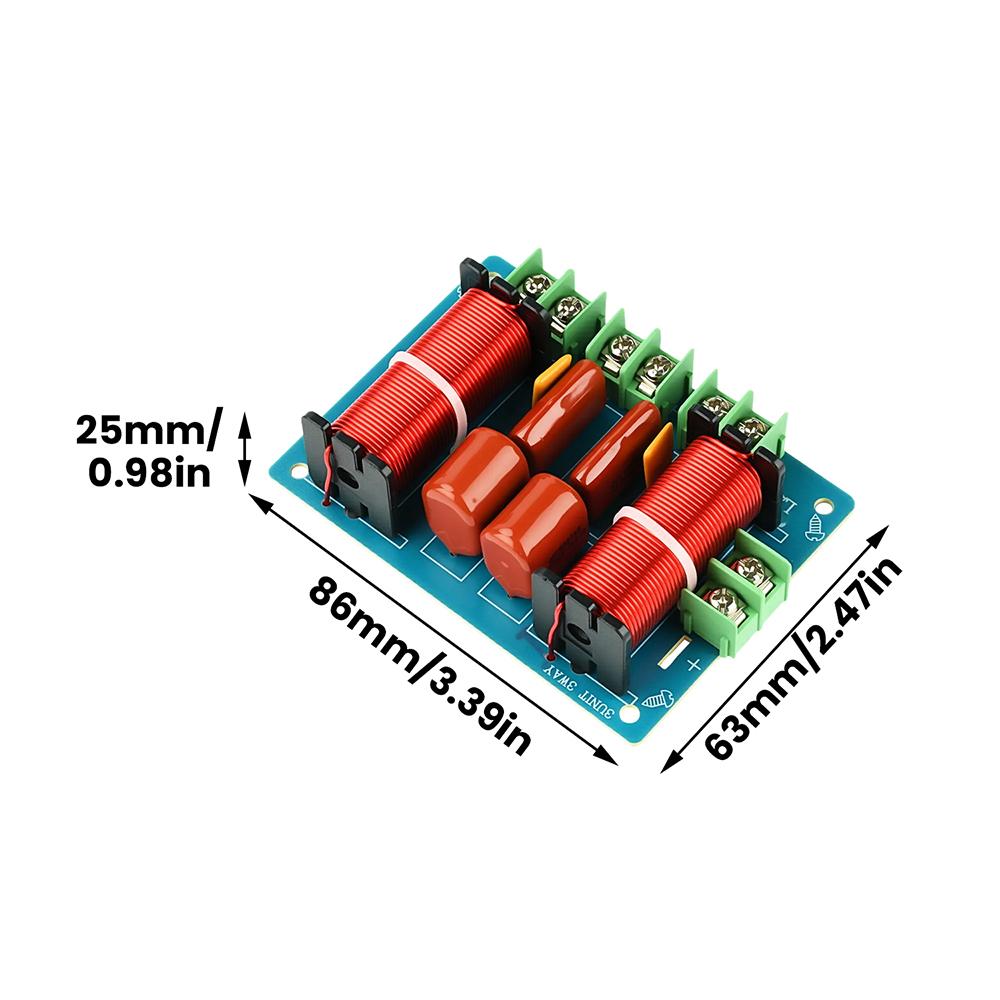 250W 2 High 1 Low 3-Way Crossover HiFi Audiophile Grade Home Speaker Crossover Solderless WEAH-360 for Speaker Modification