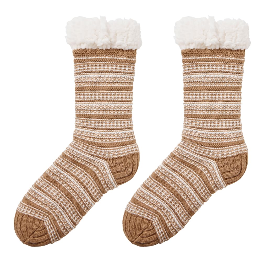 

Gunze Warm Fluffy with Fleece Cold Weather Brown UCHI-COLLE Socks, Lining, Mid-Length, Protection, Women s,