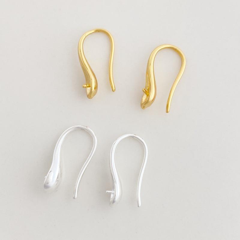 Vergoldete Wassertropfen Ohrhaken-Ohrringe - Hohe Farbbeständigkeit, DIY-Zubehör, Halbfertig.