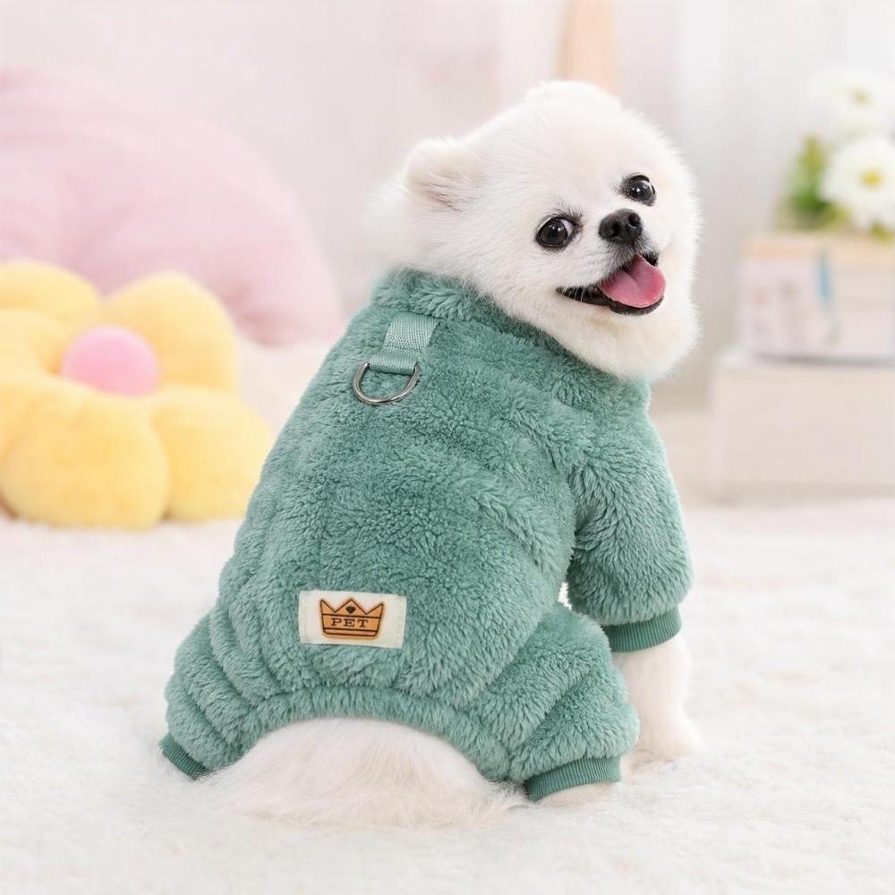 Fleece Dog Warm Clothes Windproof Dog Bodysuit Fashion Plush Dogs Coat Cat