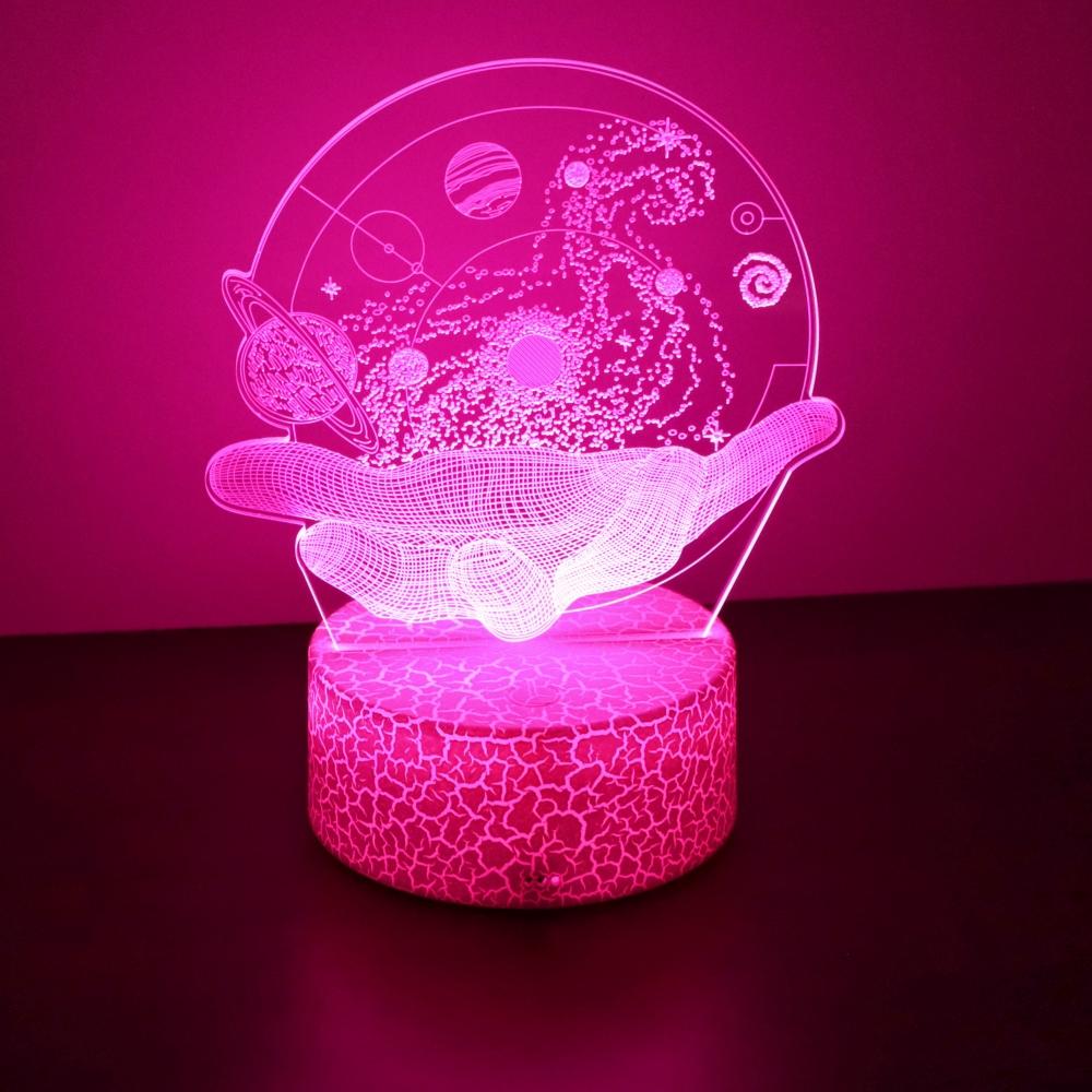 3D Lamp illusion Solar System Nine Planets Lava LED Night Light Color Changing Child Nightlight Table lamps Room Decor Kid Gifts