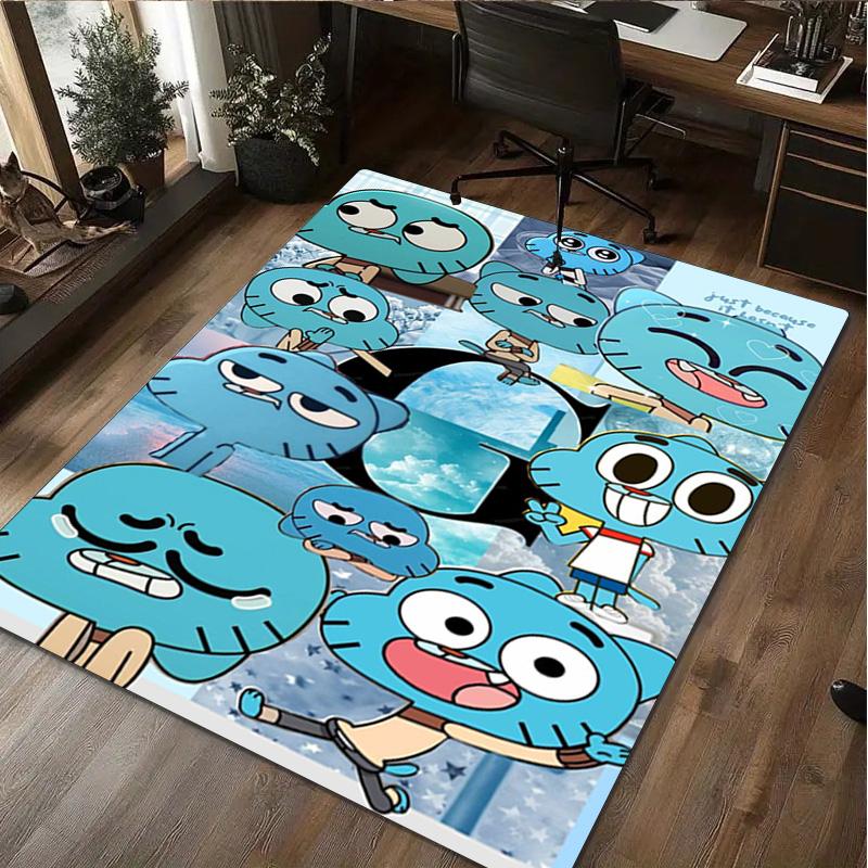 Gumball's World Adventure Carpet Office Decorative Carpet For Living Room Bedroom Door Mat Floor Rug Computer Chair Area Rug perfect holiday gift